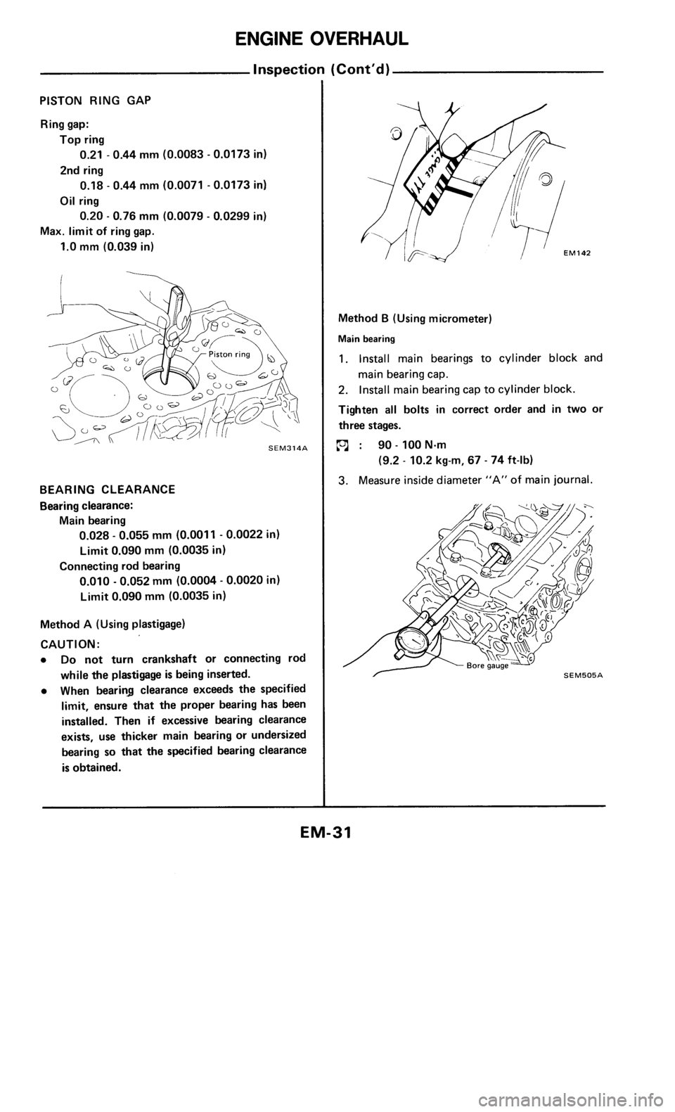 NISSAN 300ZX 1985 Z31 Engine Mechanical Owners Guide NISSAN 300ZX 1985 Z31 Engine Mechanical Owners Guide