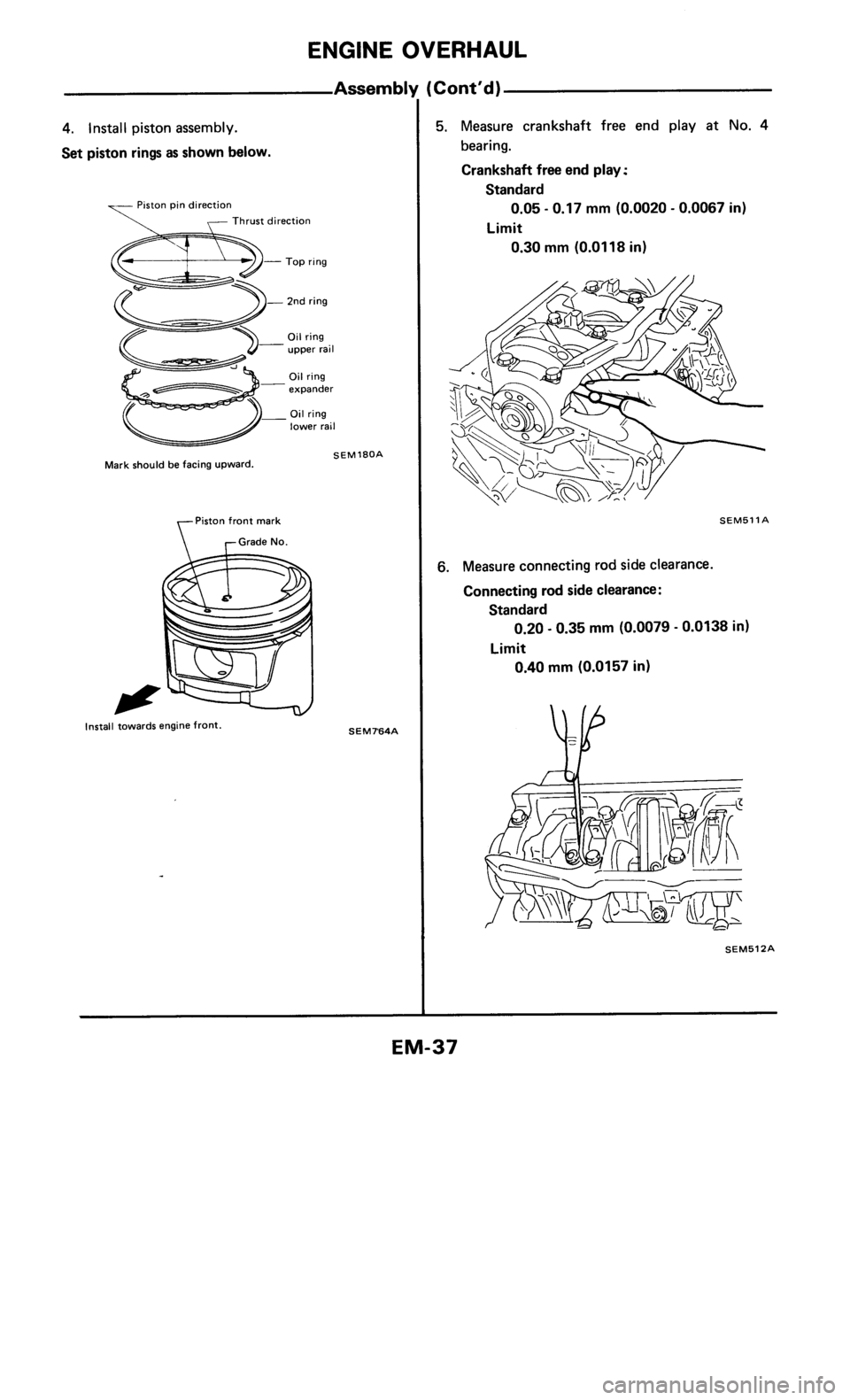 NISSAN 300ZX 1985 Z31 Engine Mechanical Owners Guide 