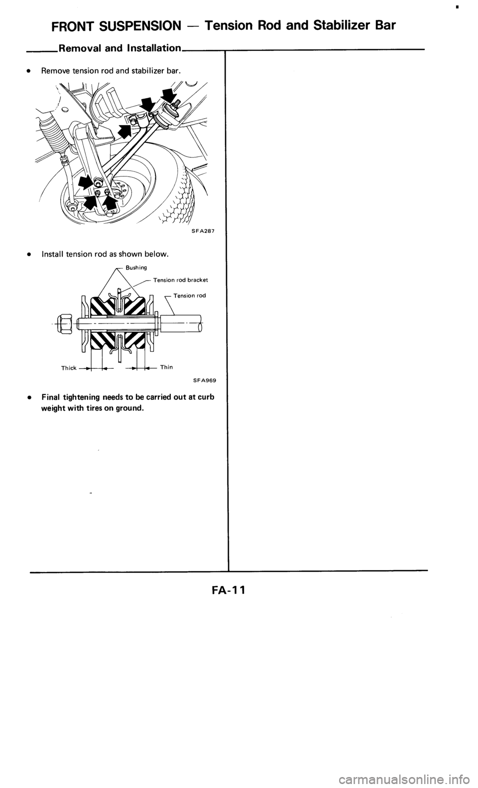 NISSAN 300ZX 1985 Z31 Front Suspension User Guide 