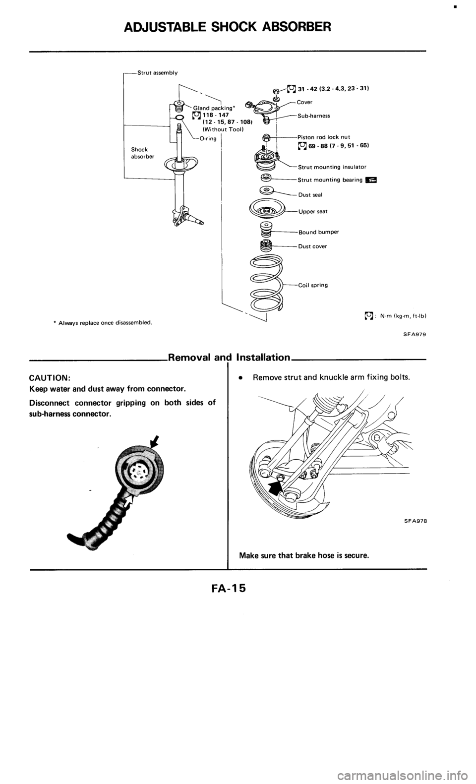 NISSAN 300ZX 1985 Z31 Front Suspension User Guide 