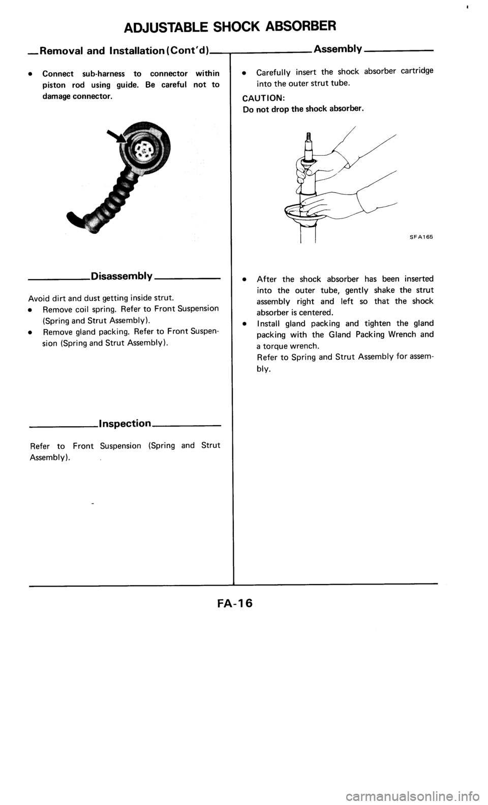 NISSAN 300ZX 1985 Z31 Front Suspension User Guide 