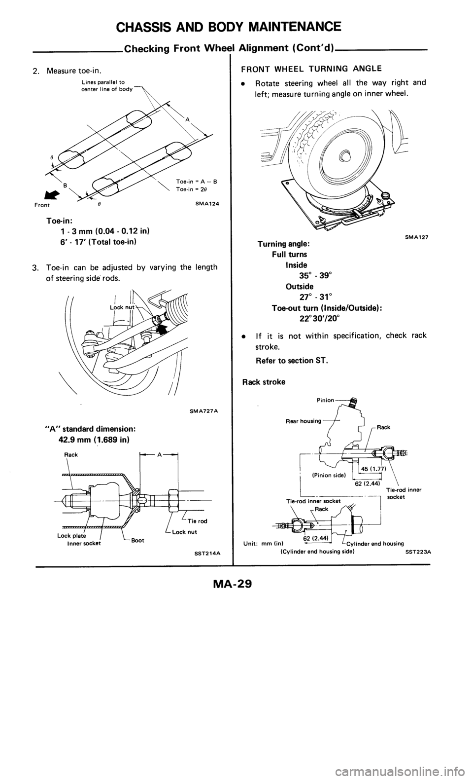 NISSAN 300ZX 1985 Z31 Maintenance Owners Manual 