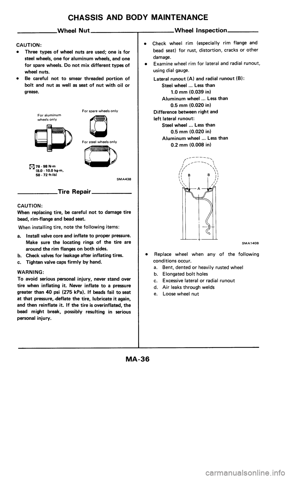 NISSAN 300ZX 1985 Z31 Maintenance Owners Guide 