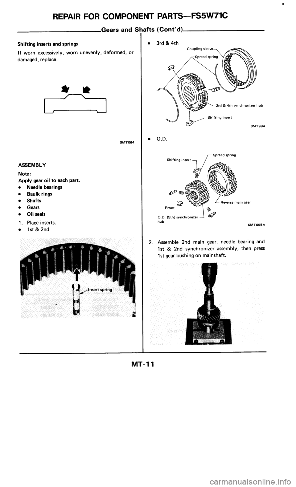 NISSAN 300ZX 1986 Z31 Manual Transmission User Guide 