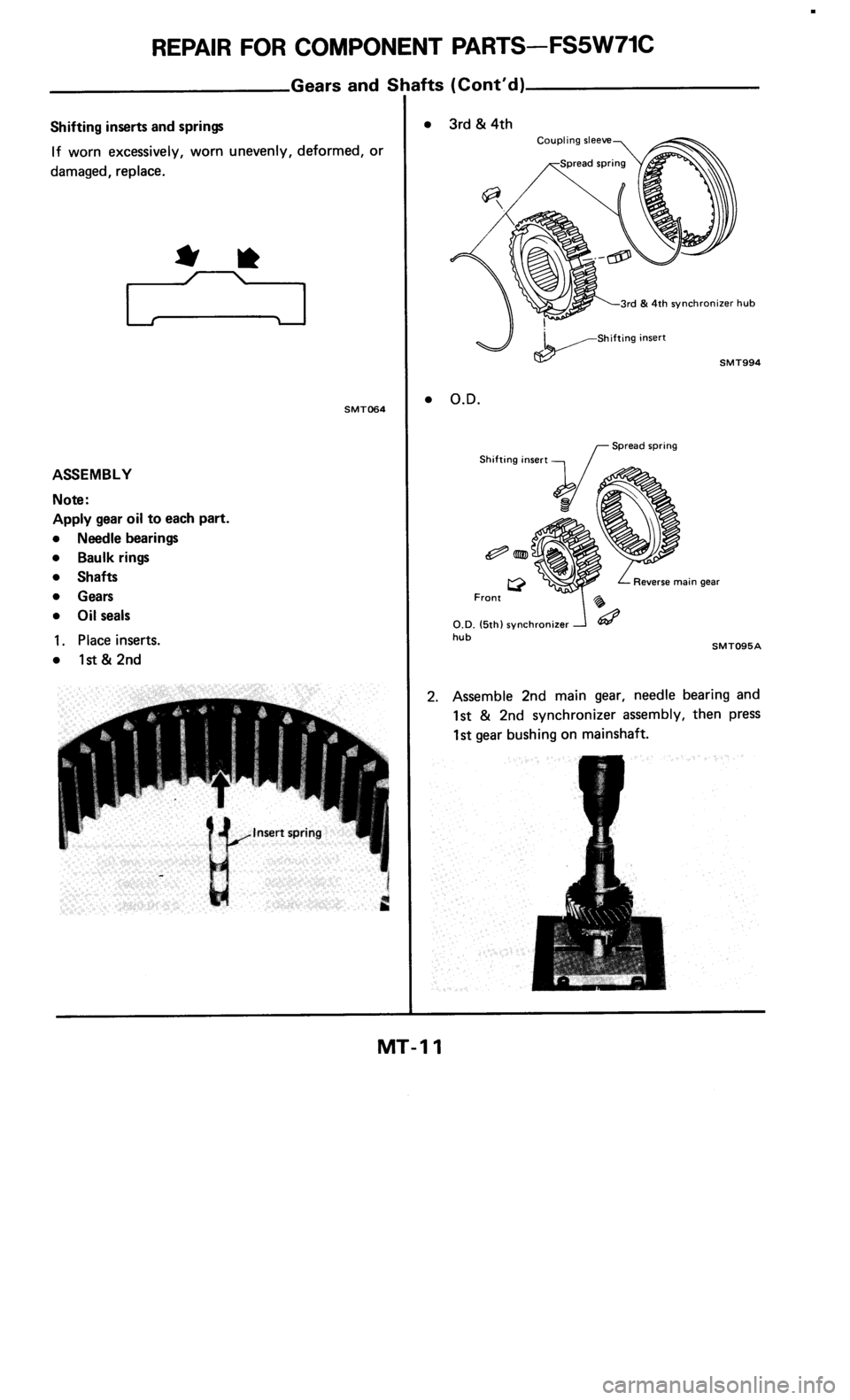 NISSAN 300ZX 1985 Z31 Manual Transmission User Guide 