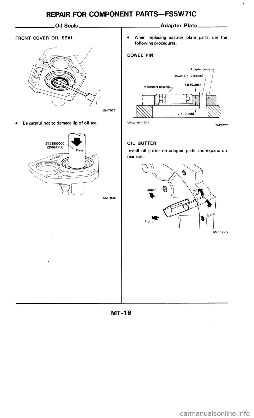 NISSAN 300ZX 1985 Z31 Manual Transmission User Guide 