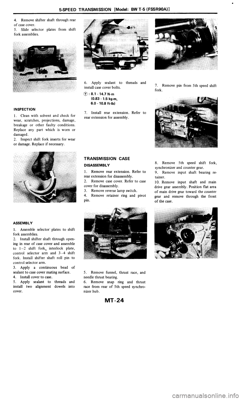 NISSAN 300ZX 1986 Z31 Manual Transmission Owners Manual 