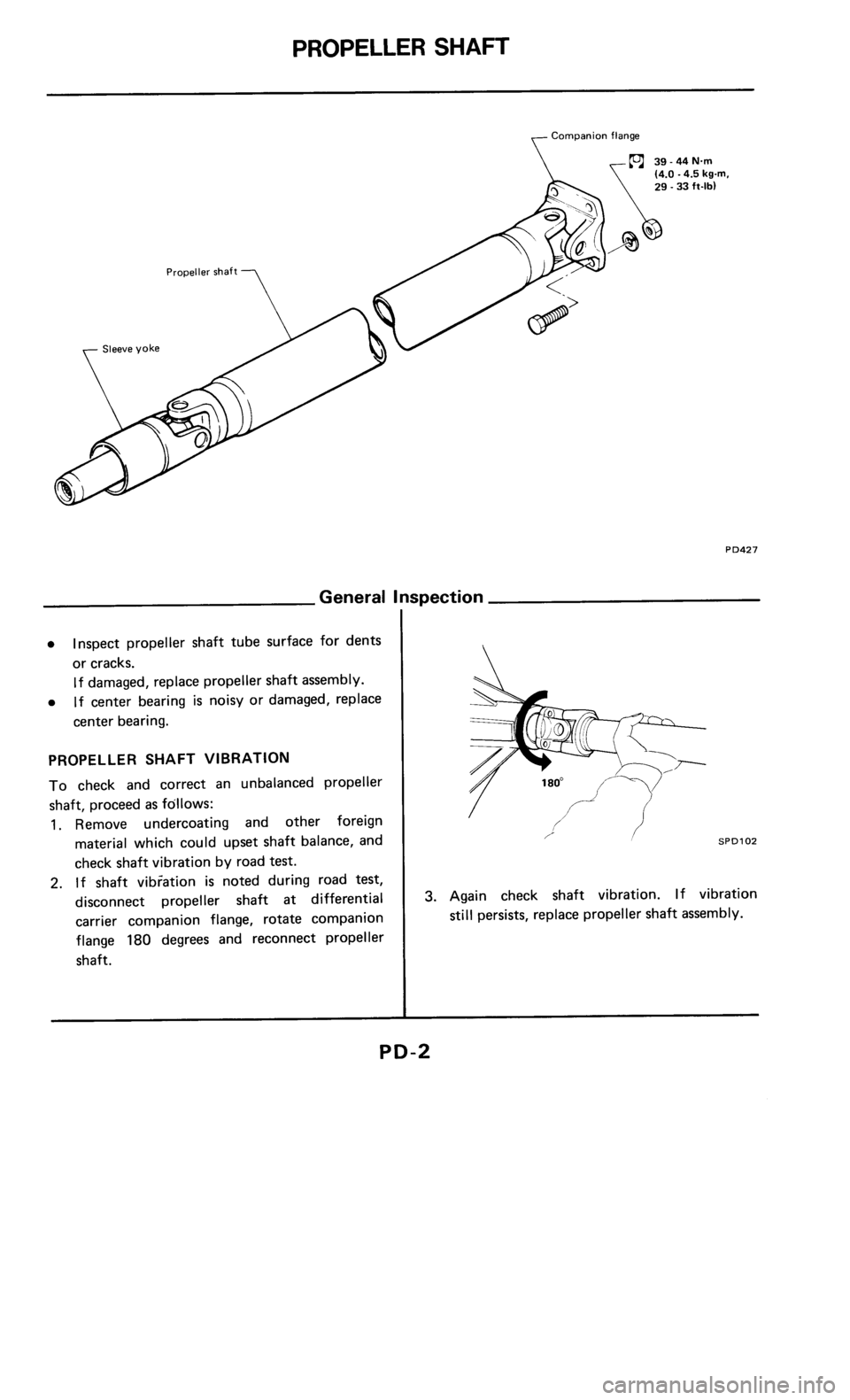 NISSAN 300ZX 1986 Z31 Propeller Shaft And Differential Carrier Workshop Manual 