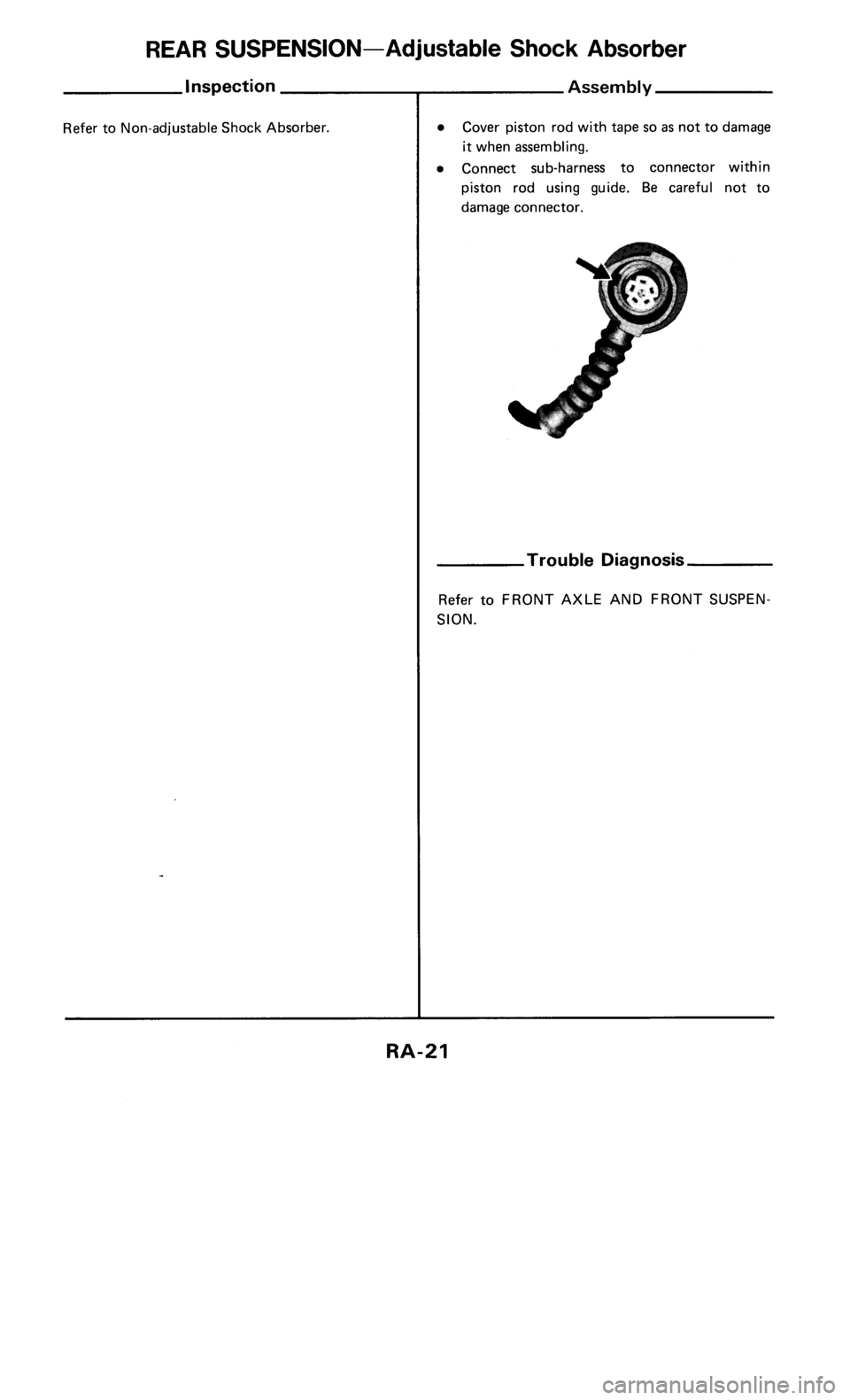 NISSAN 300ZX 1986 Z31 Rear Suspension Owners Manual 