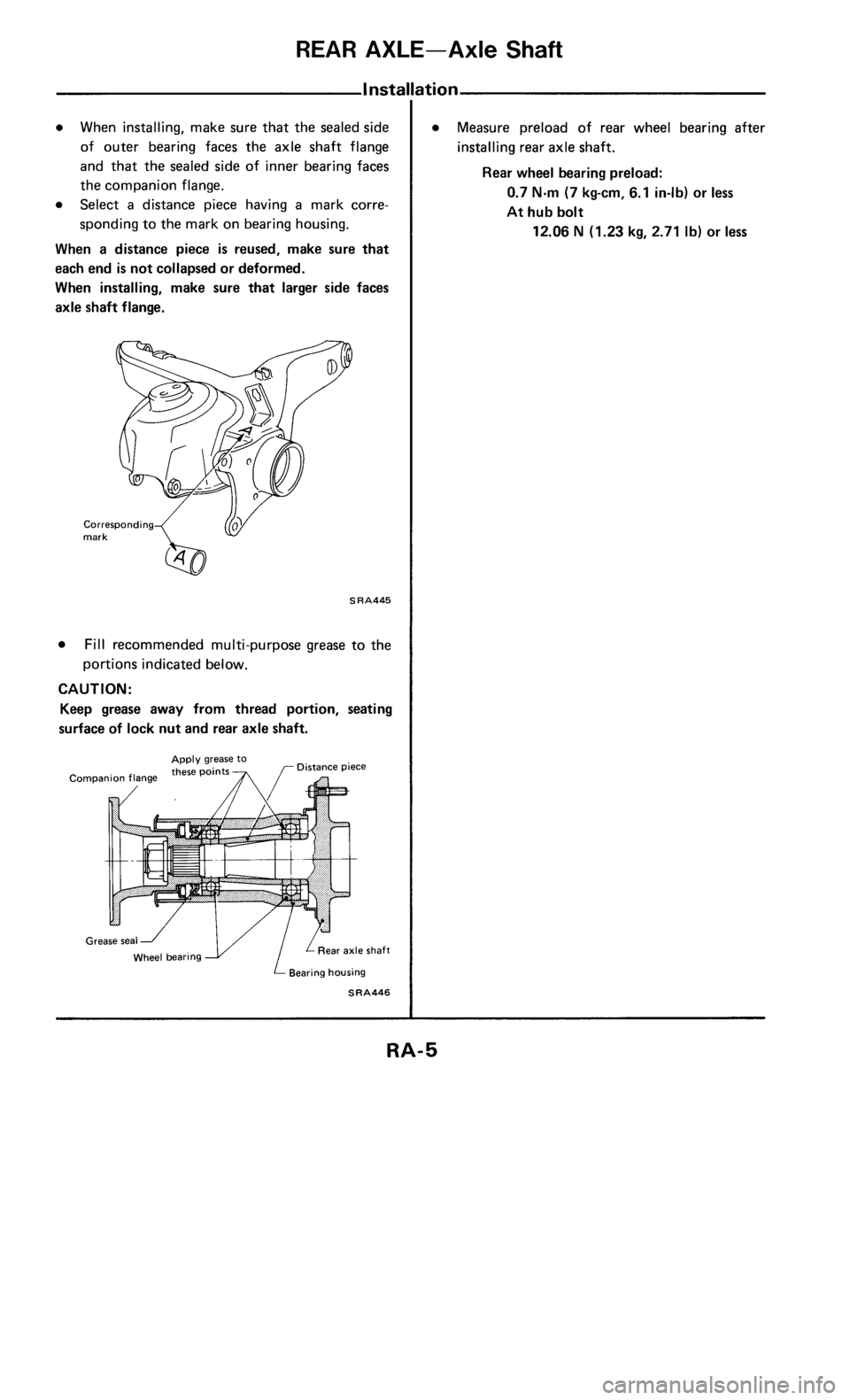 NISSAN 300ZX 1985 Z31 Rear Suspension Workshop Manual 
