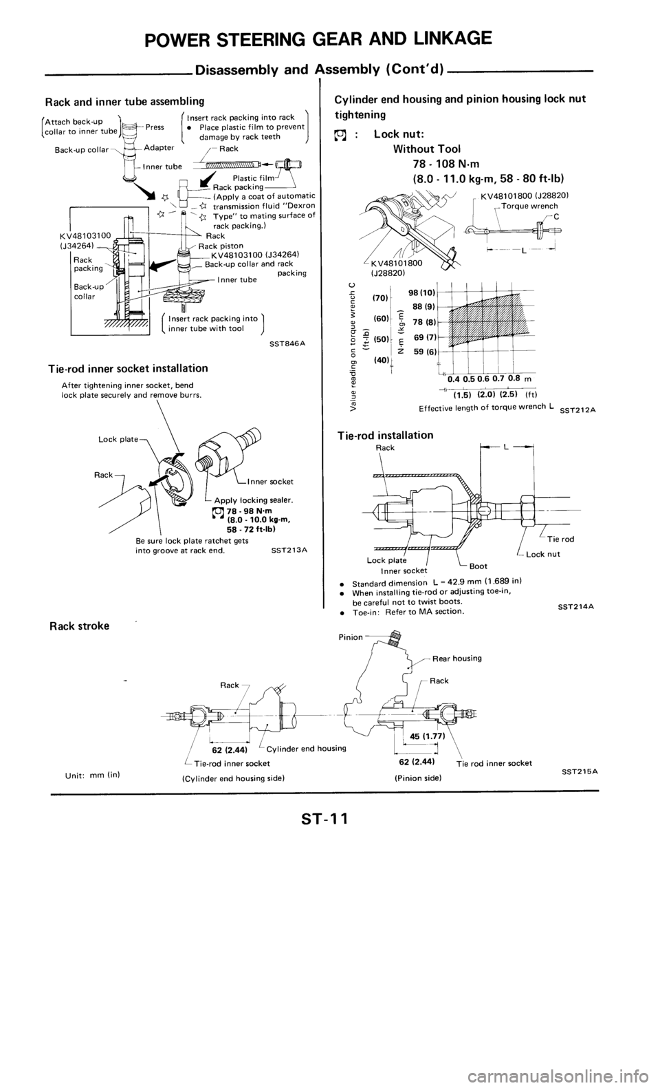 NISSAN 300ZX 1986 Z31 Steering System User Guide 