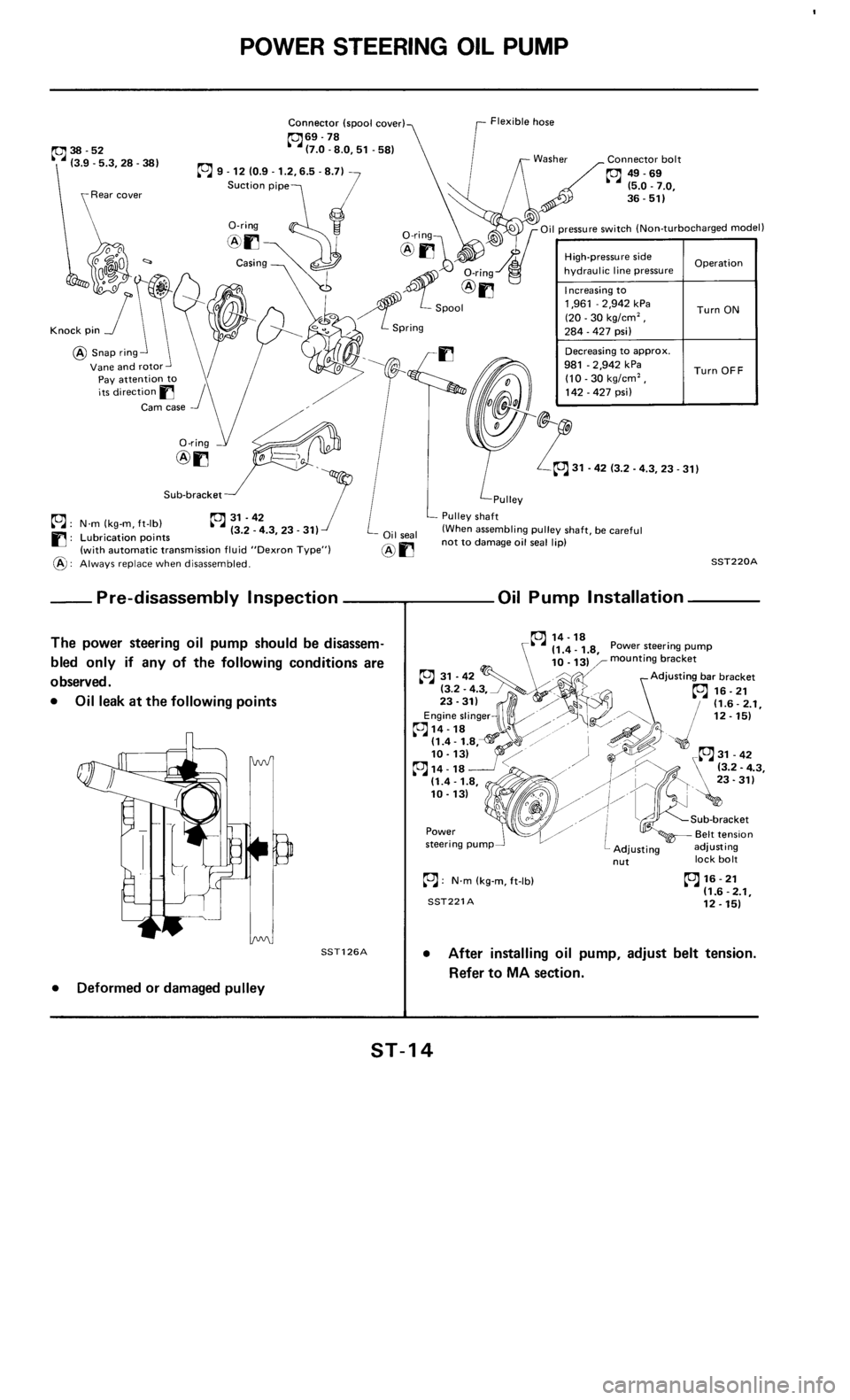 NISSAN 300ZX 1985 Z31 Steering System User Guide 