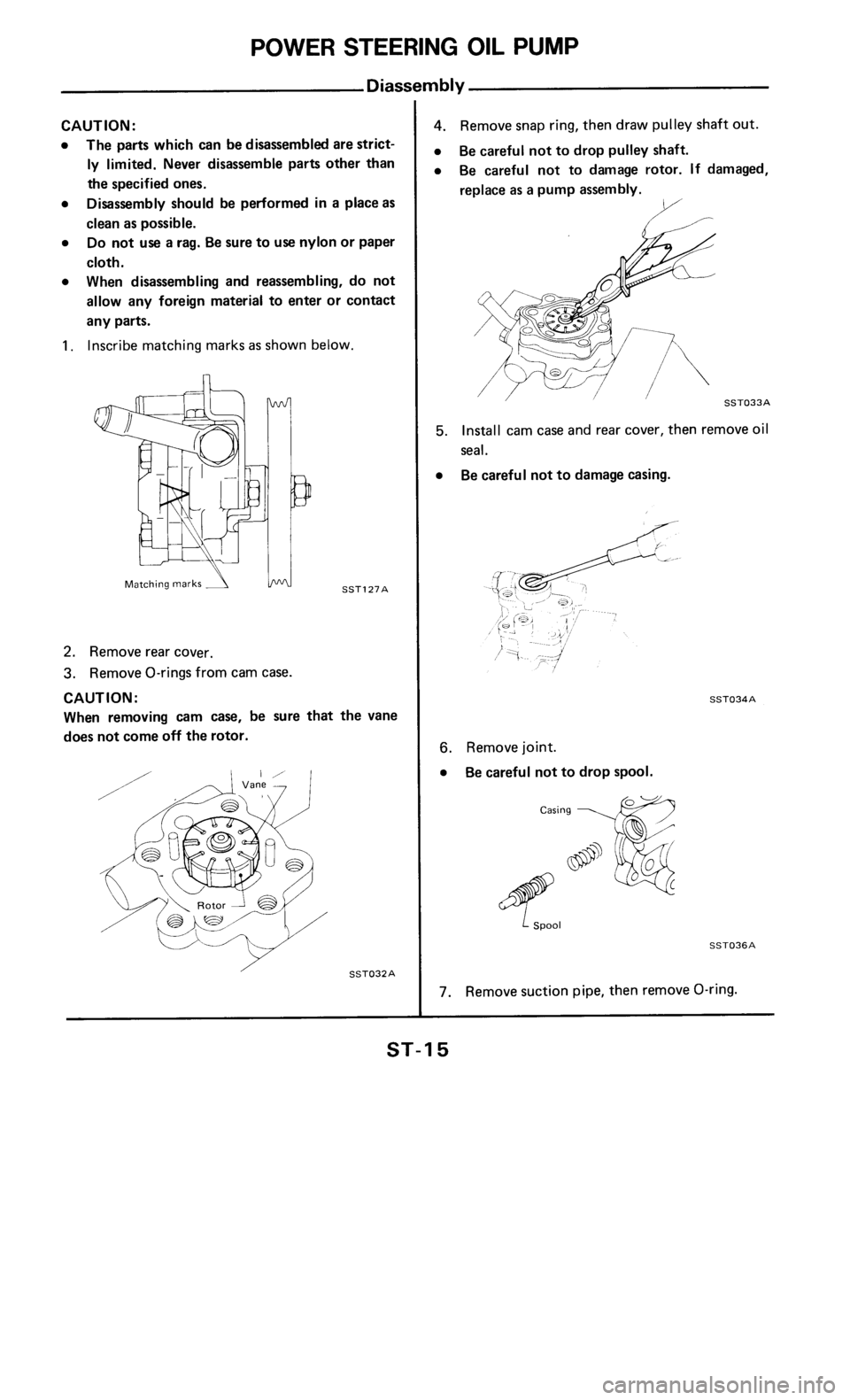 NISSAN 300ZX 1985 Z31 Steering System User Guide 
