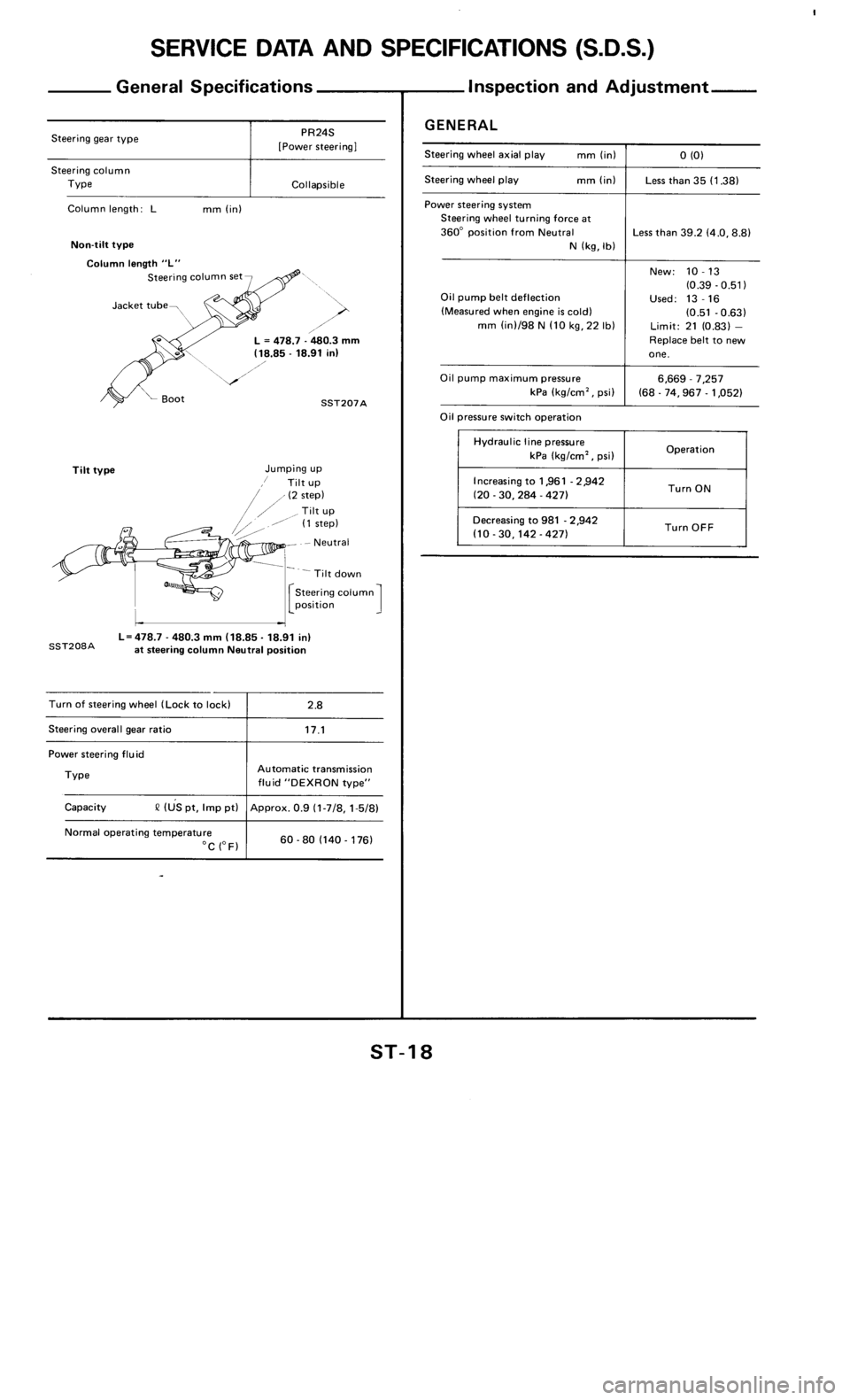 NISSAN 300ZX 1986 Z31 Steering System User Guide 