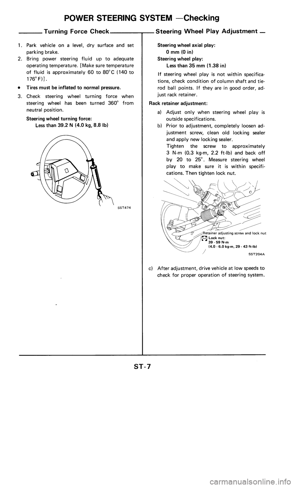 NISSAN 300ZX 1985 Z31 Steering System Workshop Manual 