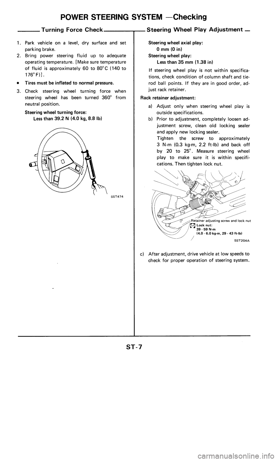 NISSAN 300ZX 1986 Z31 Steering System Workshop Manual 