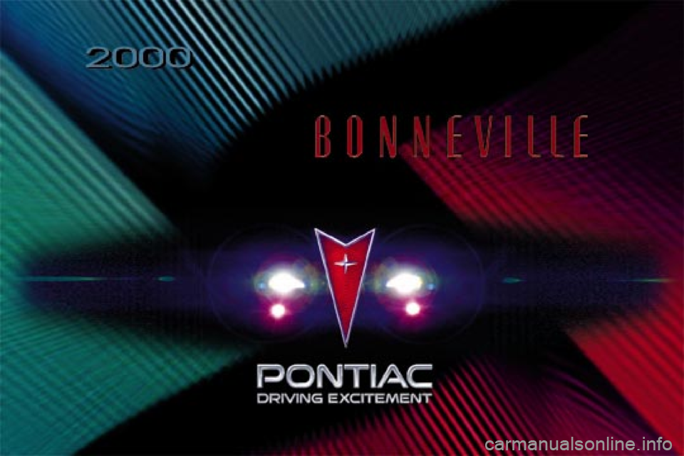 PONTIAC BONNEVILLE 2000  Owners Manual 