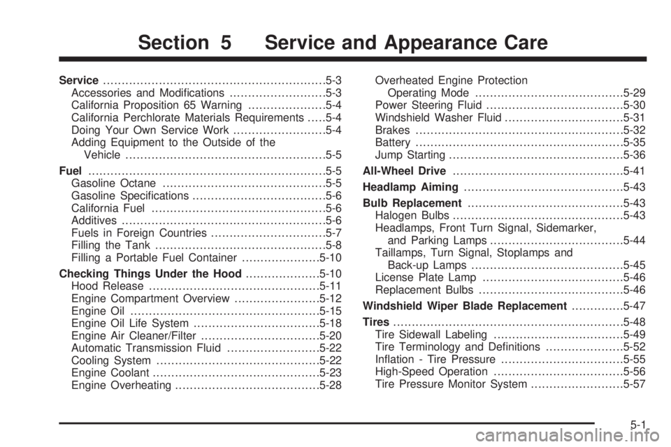 PONTIAC TORRENT 2009  Owners Manual Service............................................................5-3
Accessories and Modi�cations..........................5-3
California Proposition 65 Warning.....................5-4
California Pe