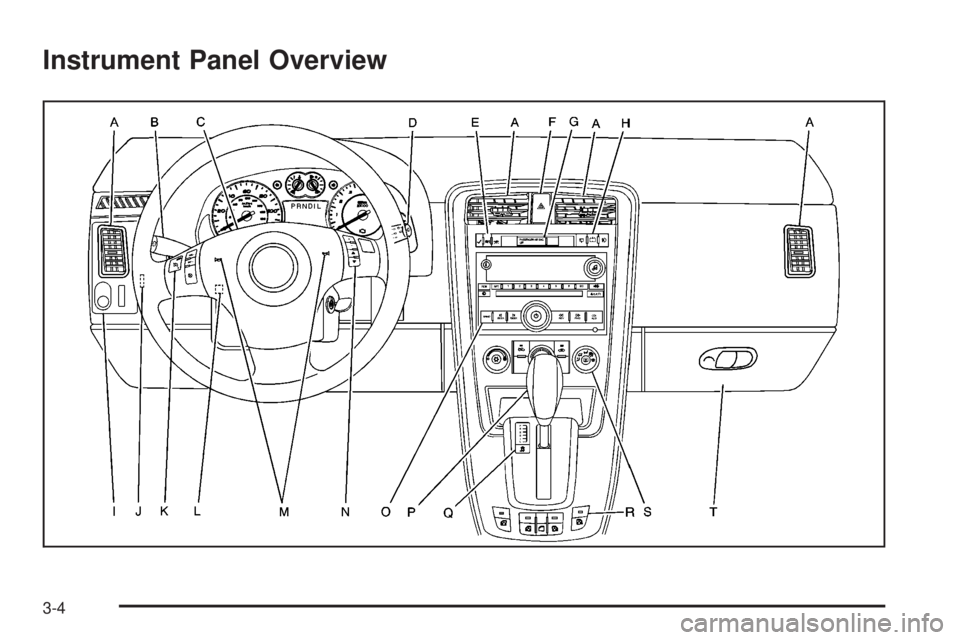 PONTIAC TORRENT 2008  Owners Manual Instrument Panel Overview
3-4 