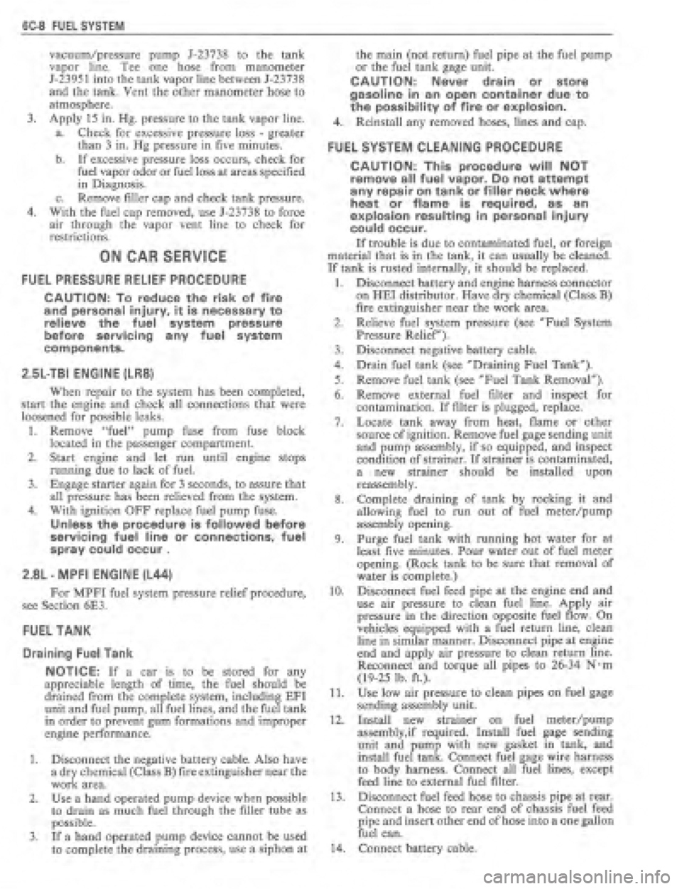 PONTIAC FIERO 1987 Service User Guide PONTIAC FIERO 1987 Service User Guide