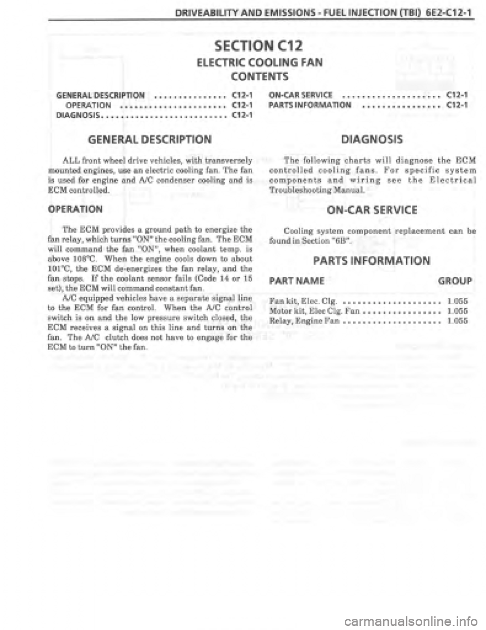 PONTIAC FIERO 1987 Service Repair Manual PONTIAC FIERO 1987 Service Repair Manual