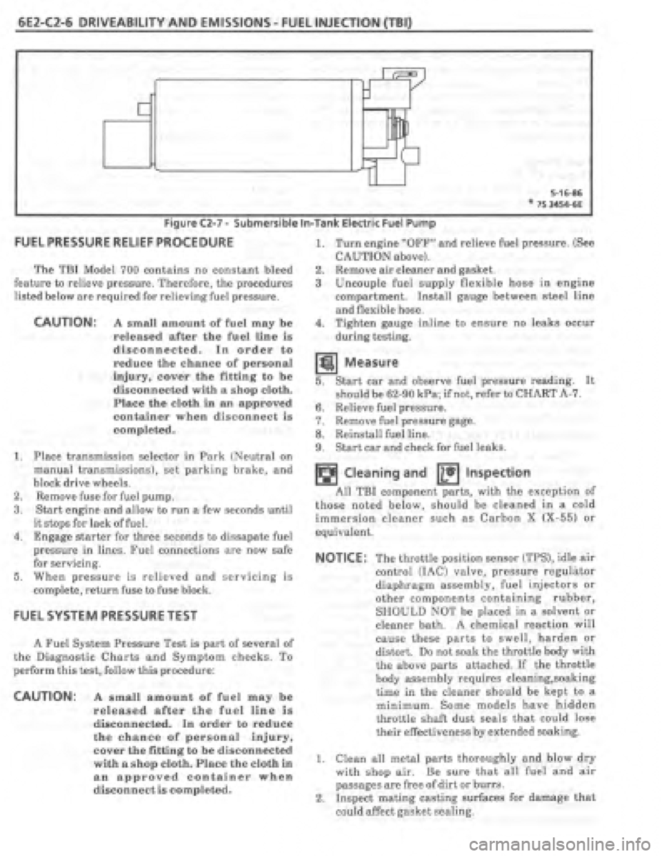 PONTIAC FIERO 1987  Service Repair Manual 