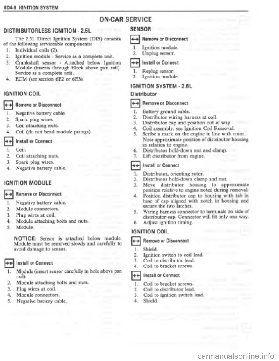 PONTIAC FIERO 1987  Service Workshop Manual 