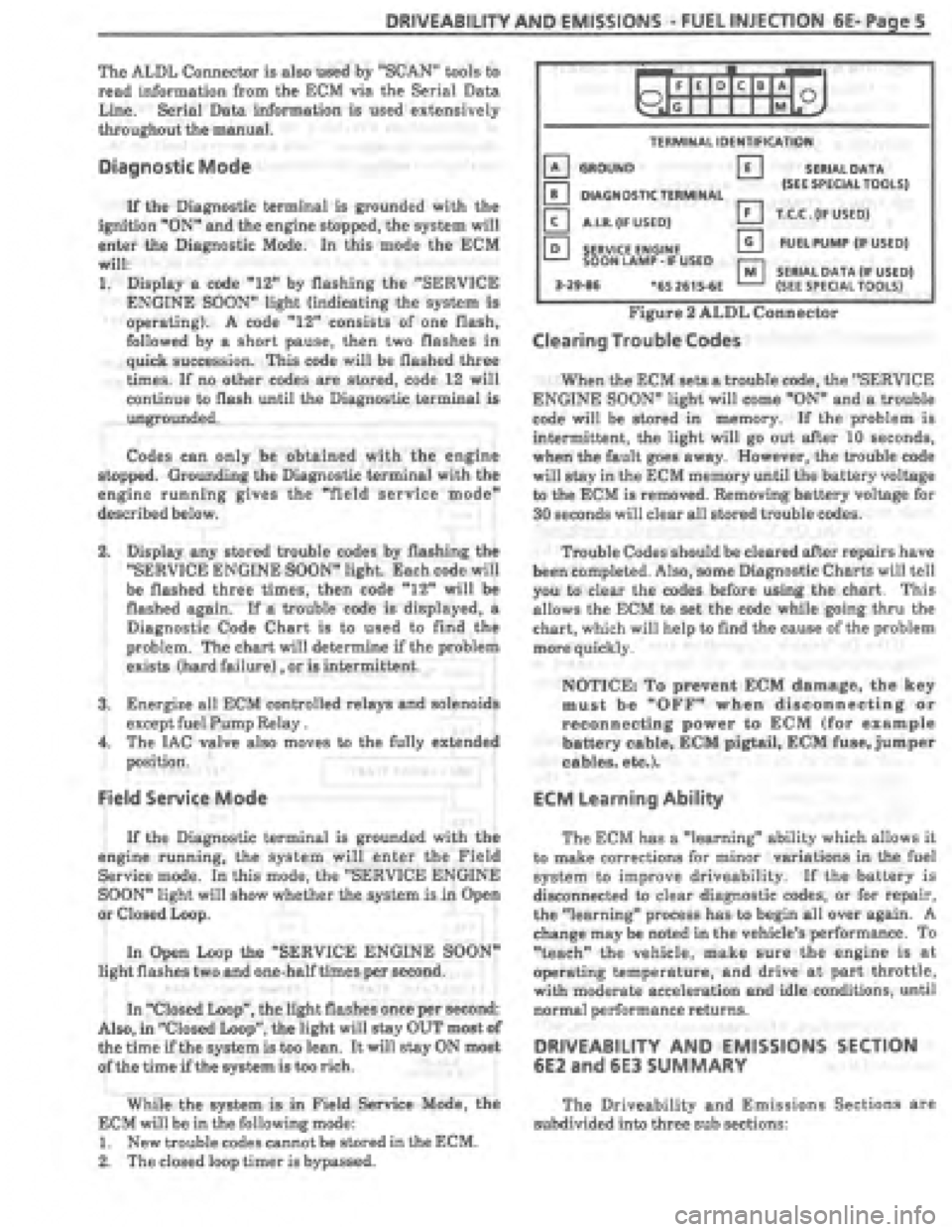 PONTIAC FIERO 1987  Service Manual PDF 