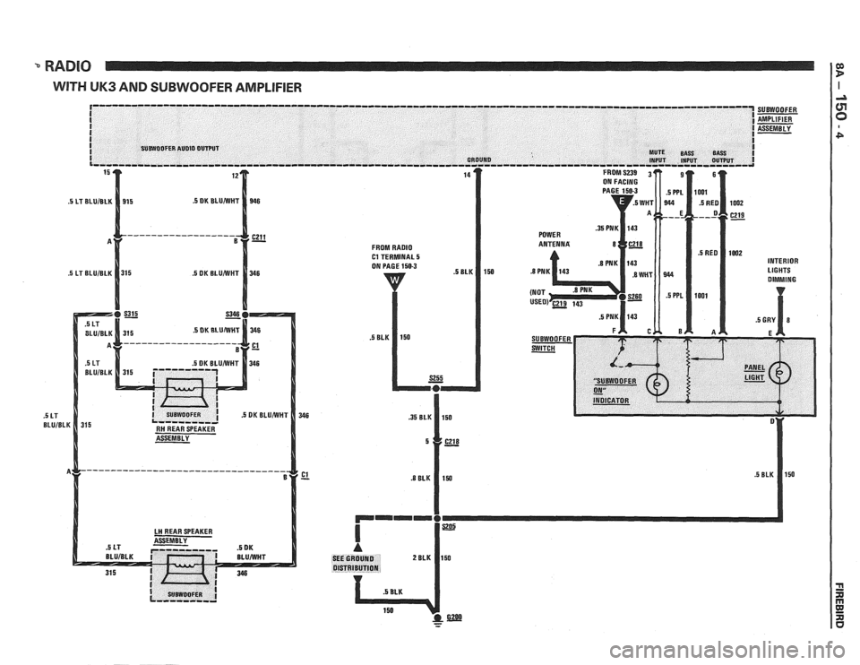 PONTIAC FIERO 1988 Service Repair Manual
RADIO la, P
WITH UK3 AND SUBWOOFER AMPLIFIER I PONTIAC FIERO 1988 Service Repair Manual
RADIO la, P
WITH UK3 AND SUBWOOFER AMPLIFIER I