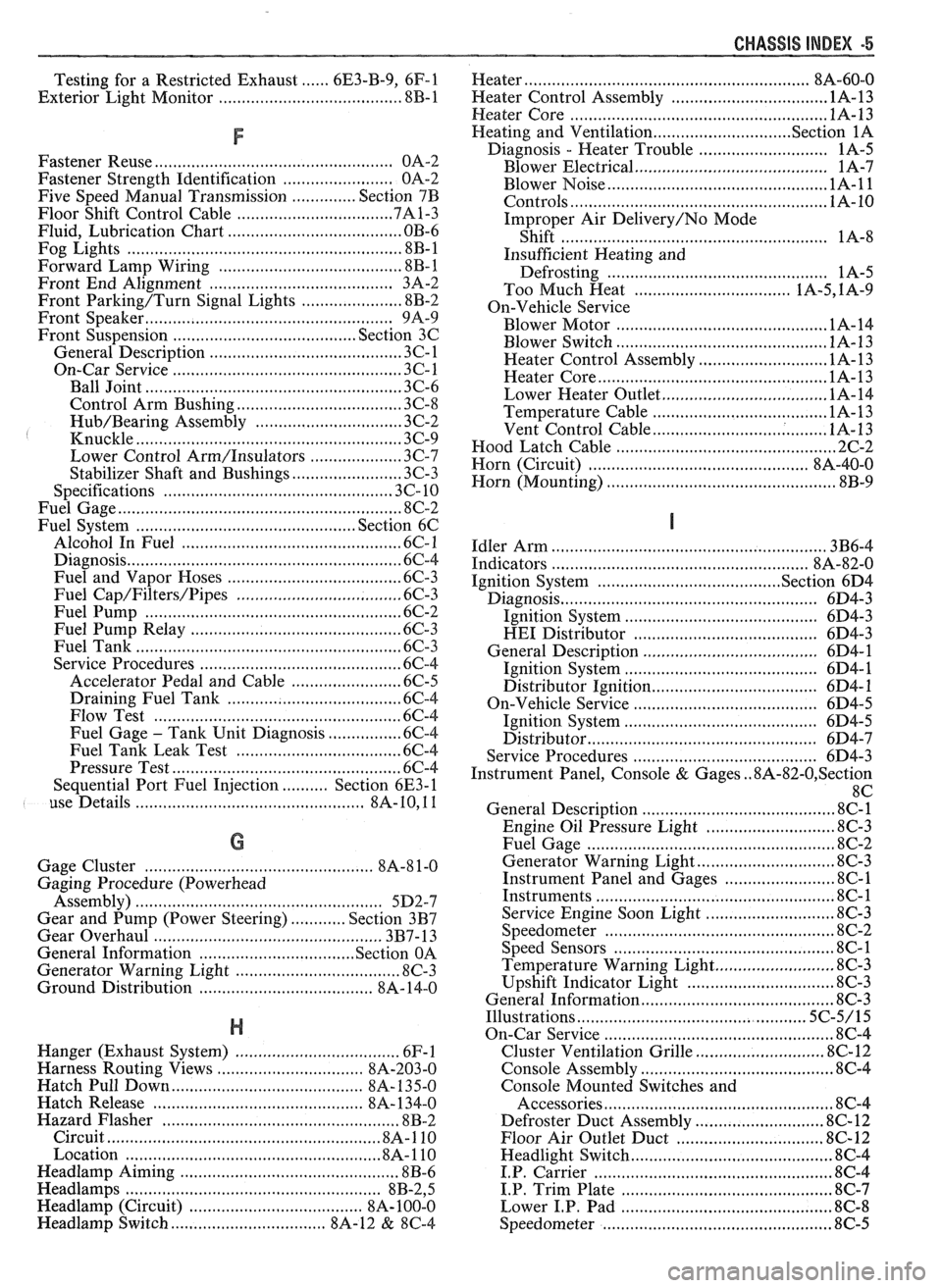PONTIAC FIERO 1988  Service Repair Manual 