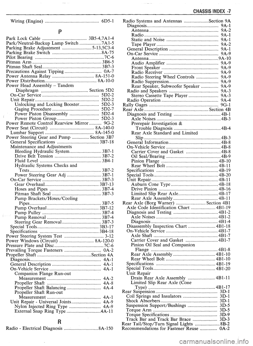 PONTIAC FIERO 1988  Service Repair Manual 