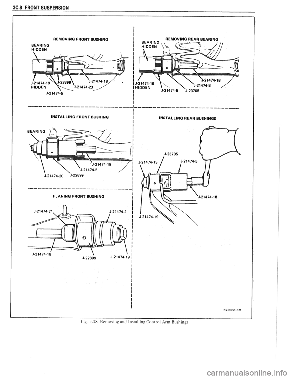 PONTIAC FIERO 1988 Service Repair Manual
3C-8 FRONT SUSPENSION
REMOVING FRONT BUSHING
I -----------------------~-~~ddddddddddddd-~----~~-~--~--~ I
INSTALLING FRONT BUSHING I I INSTALLING REAR BUSHINGS
............................
FLAW PONTIAC FIERO 1988 Service Repair Manual
3C-8 FRONT SUSPENSION
REMOVING FRONT BUSHING
I -----------------------~-~~ddddddddddddd-~----~~-~--~--~ I
INSTALLING FRONT BUSHING I I INSTALLING REAR BUSHINGS
............................
FLAW