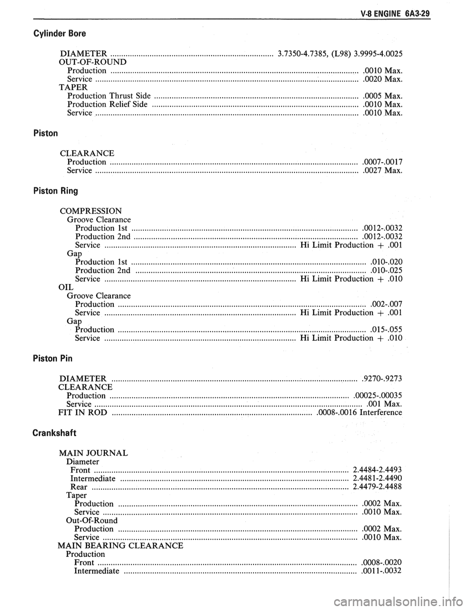 PONTIAC FIERO 1988  Service Repair Manual 
