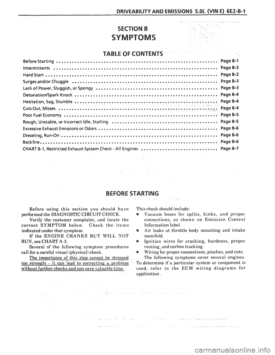 PONTIAC FIERO 1988 Service Repair Manual
TABLE OF CONTENTS
............................................................. Before Starting Page B-1
lntermittents .............................................................. PageB-2
Hard PONTIAC FIERO 1988 Service Repair Manual
TABLE OF CONTENTS
............................................................. Before Starting Page B-1
lntermittents .............................................................. PageB-2
Hard