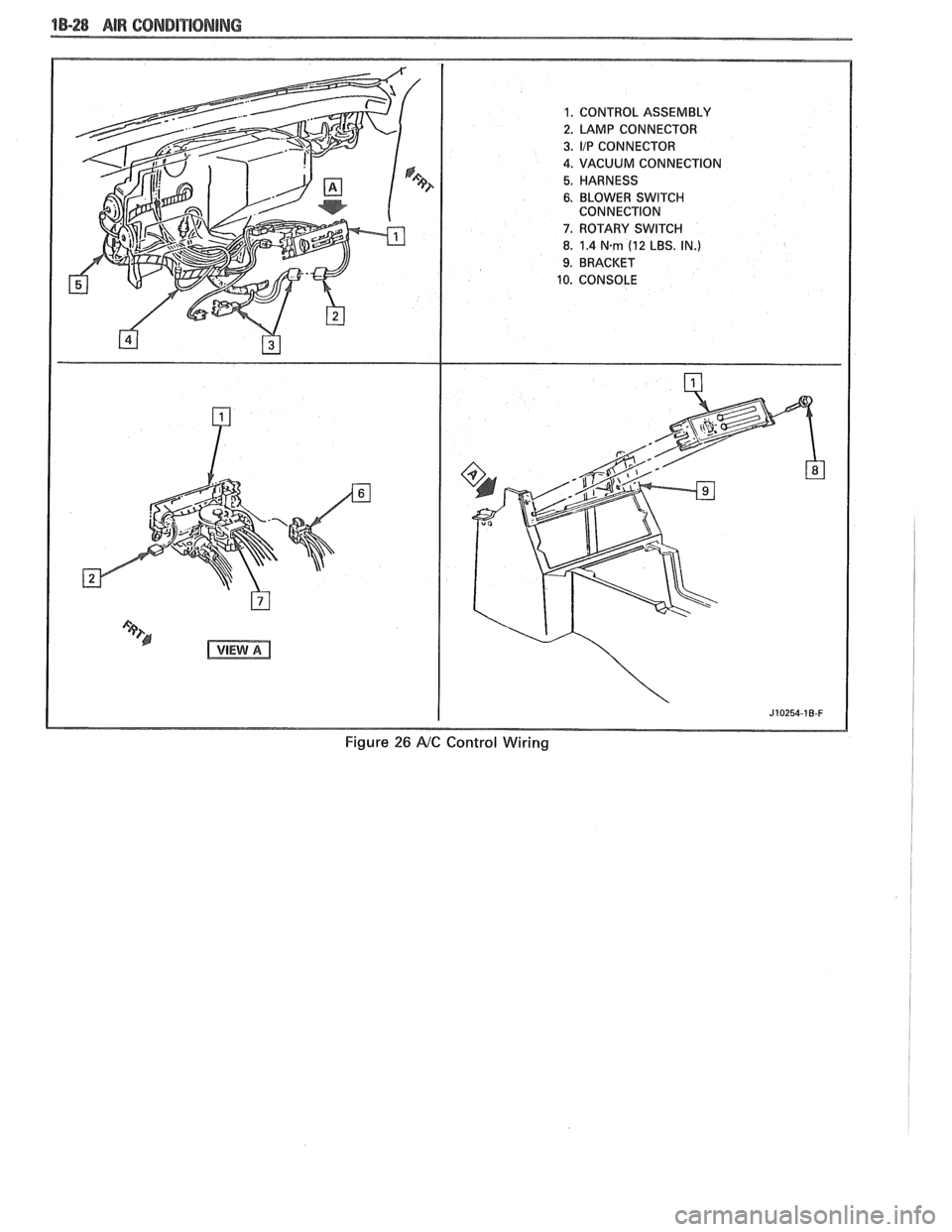 PONTIAC FIERO 1988  Service Manual PDF 
"1-28 AIR CONDITIORIBNG 
Figure 26 AtC Control Wiring   