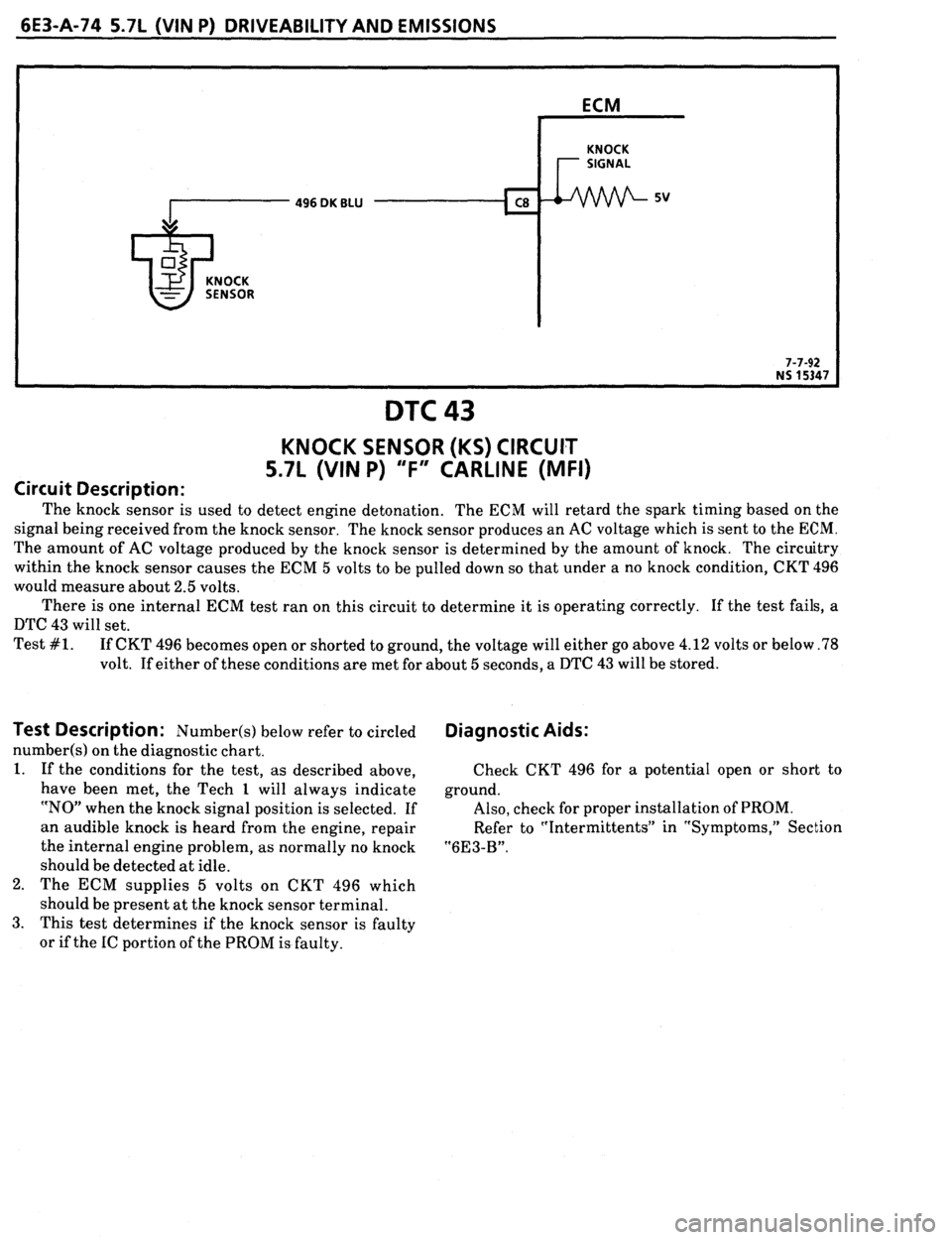 PONTIAC FIREBIRD 1993  Service Repair Manual 