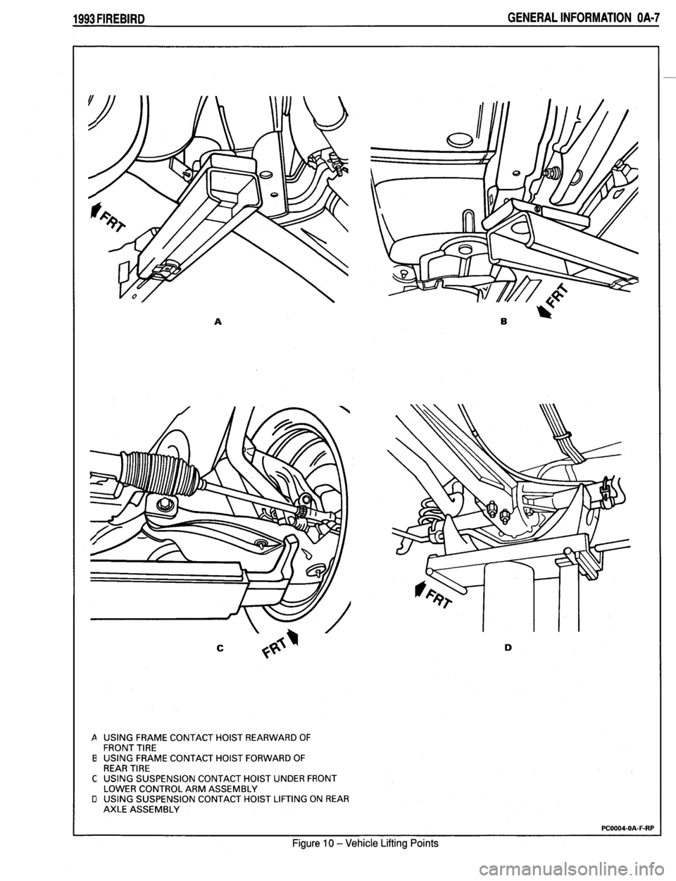PONTIAC FIREBIRD 1993  Service User Guide 