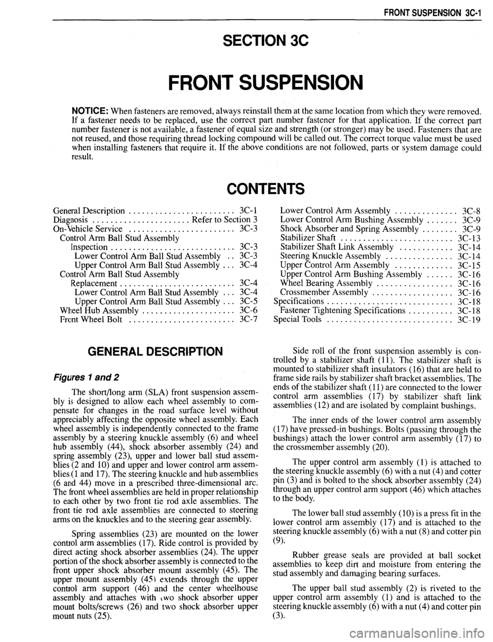 PONTIAC FIREBIRD 1993  Service Repair Manual 