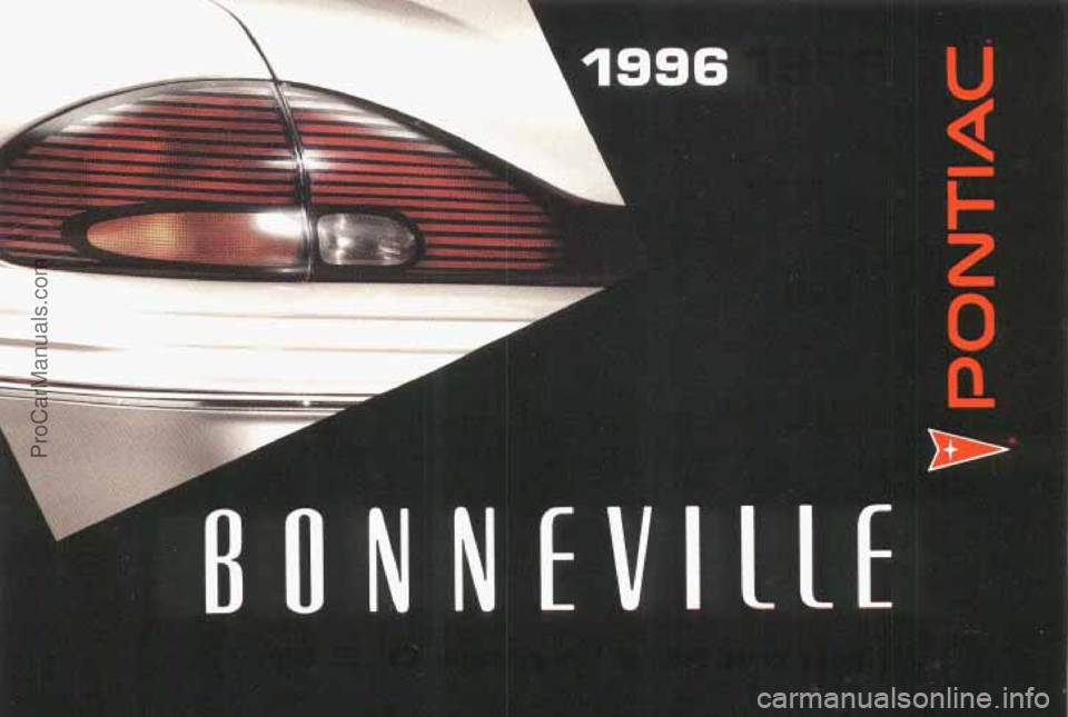 PONTIAC BONNEVILLE 1996  Owners Manual 