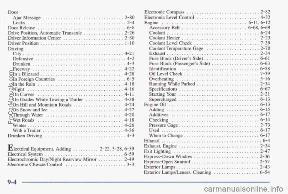 PONTIAC BONNEVILLE 1997 Owners Manual ps~9.............. 8uyu~a13 sasuqsdmq IO~IXZ
~p~z............... sdurq ropaqxg Ls-z."......"..".... ...... * 30~0sun~ uado-ssxdxg 9E~Z.... MOpnlA moa-ssa PONTIAC BONNEVILLE 1997 Owners Manual ps~9.............. 8uyu~a13 sasuqsdmq IO~IXZ
~p~z............... sdurq ropaqxg Ls-z."......"..".... ...... * 30~0sun~ uado-ssxdxg 9E~Z.... MOpnlA moa-ssa