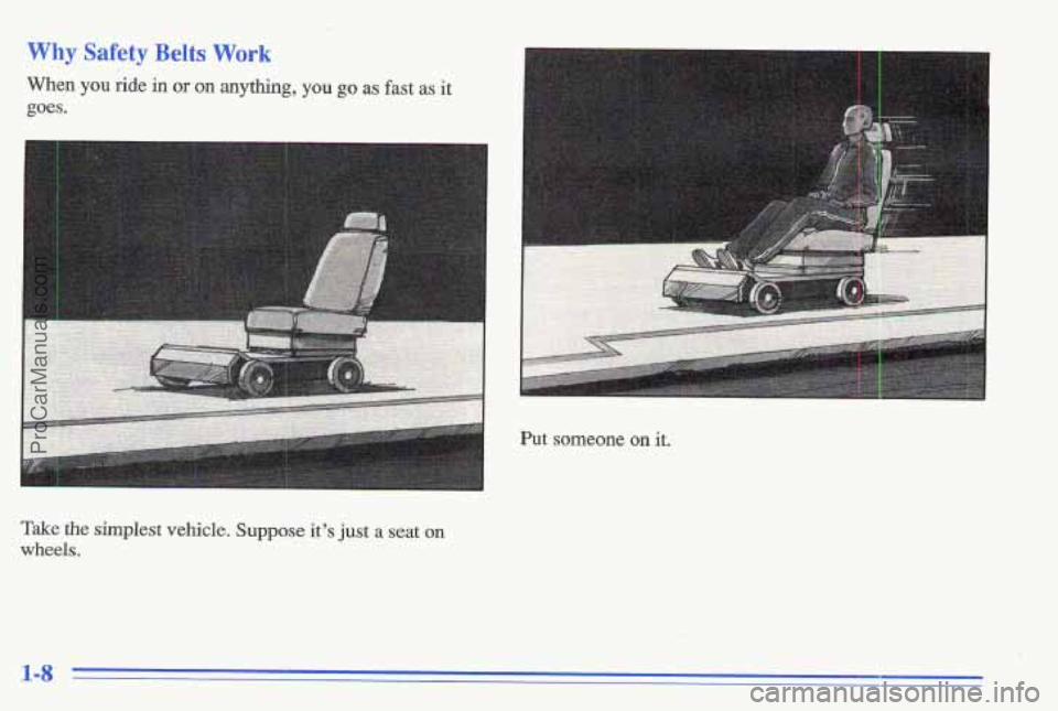 PONTIAC GRAND-AM 1996 User Guide Why Safety Belts Work
When you ride in or on anything, you go as fast as it
goes.
Put someone on it.
1-8
ProCarManuals.com PONTIAC GRAND-AM 1996 User Guide Why Safety Belts Work
When you ride in or on anything, you go as fast as it
goes.
Put someone on it.
1-8
ProCarManuals.com
