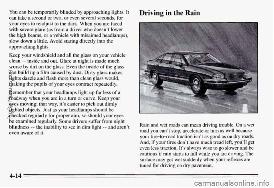 PONTIAC GRAND-AM 1995 Owners Manual You can be temporarily blinded by approaching lights.
can take a second or two, or even several seconds, for
your eyes to readjust to the dark. When you
are faced
with severe gl PONTIAC GRAND-AM 1995 Owners Manual You can be temporarily blinded by approaching lights.
can take a second or two, or even several seconds, for
your eyes to readjust to the dark. When you
are faced
with severe gl
