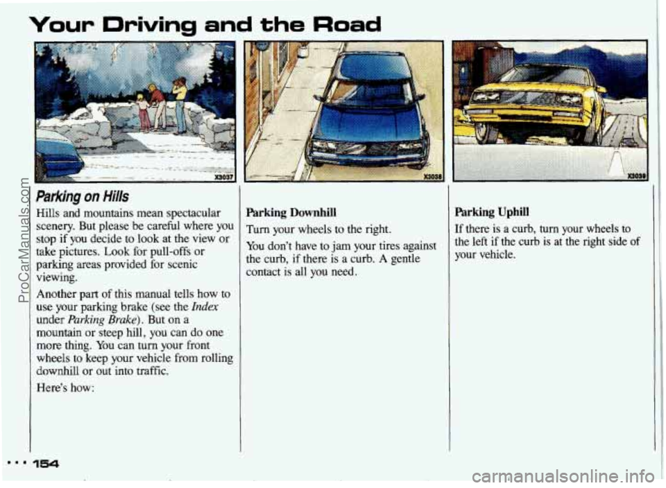 PONTIAC GRAND-AM 1993 Owners Manual Your Driving and the Road
parking on Hills
Hills and mountains mean spectacular
scenery. But please be careful where you
stop if you decide to look at the view or
take pictures. Lo PONTIAC GRAND-AM 1993 Owners Manual Your Driving and the Road
parking on Hills
Hills and mountains mean spectacular
scenery. But please be careful where you
stop if you decide to look at the view or
take pictures. Lo