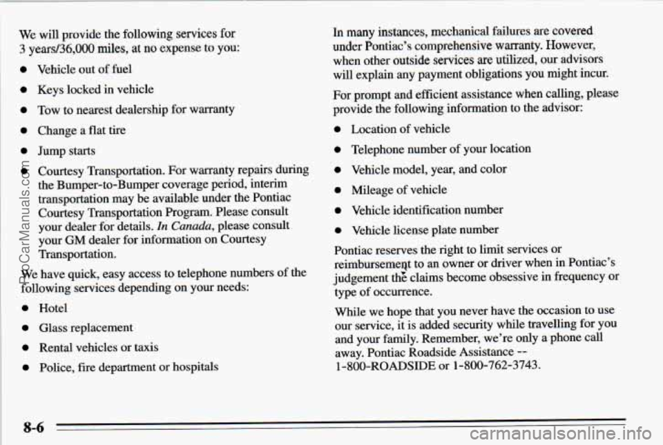 PONTIAC PONTIAC 1995 Owners Manual ProCarManuals.com PONTIAC PONTIAC 1995 Owners Manual ProCarManuals.com