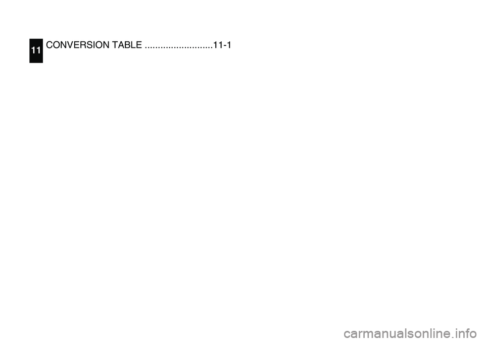 YAMAHA BANSHEE 350 2006 Manuale de Empleo (in Spanish) CONVERSION TABLE ..........................11-111 YAMAHA BANSHEE 350 2006 Manuale de Empleo (in Spanish) CONVERSION TABLE ..........................11-111