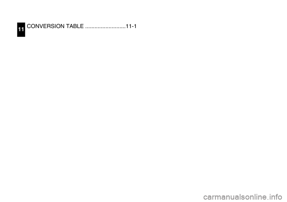 YAMAHA BANSHEE 350 2004 Manuale de Empleo (in Spanish) CONVERSION TABLE ..........................11-111 YAMAHA BANSHEE 350 2004 Manuale de Empleo (in Spanish) CONVERSION TABLE ..........................11-111