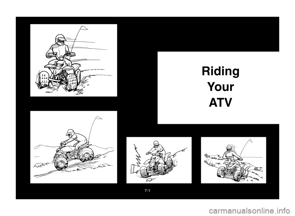 YAMAHA BLASTER 200 2005  Manuale de Empleo (in Spanish) 7-1
Riding
Your 
AT V
 5VM-9-62-04  2/18/04 1:14 PM  Page 2 