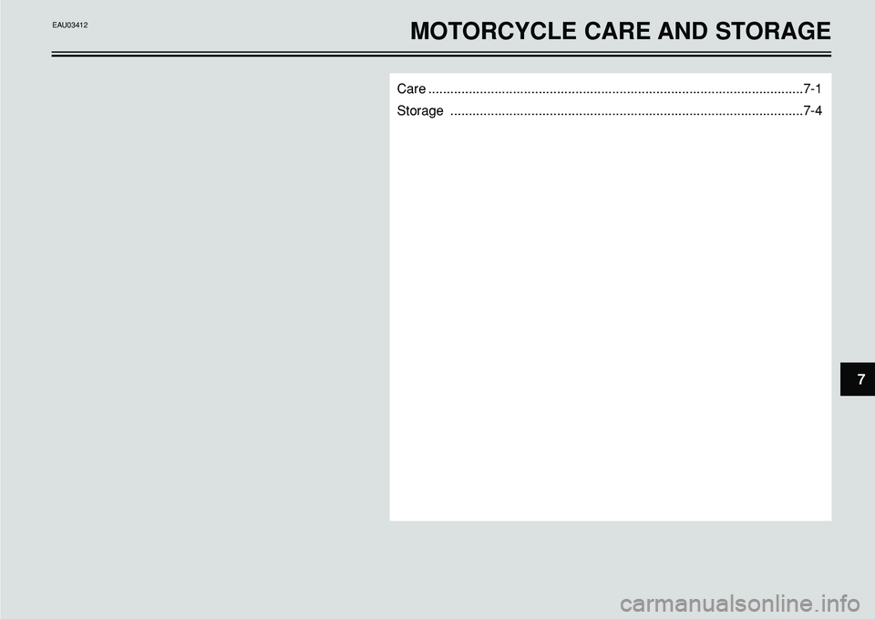 YAMAHA BT1100 2002 Manual PDF 7
Care ......................................................................................................7-1
Storage ...............................................................................