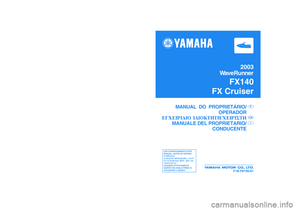 YAMAHA FX 2003  Manual de utilização (in Portuguese) 