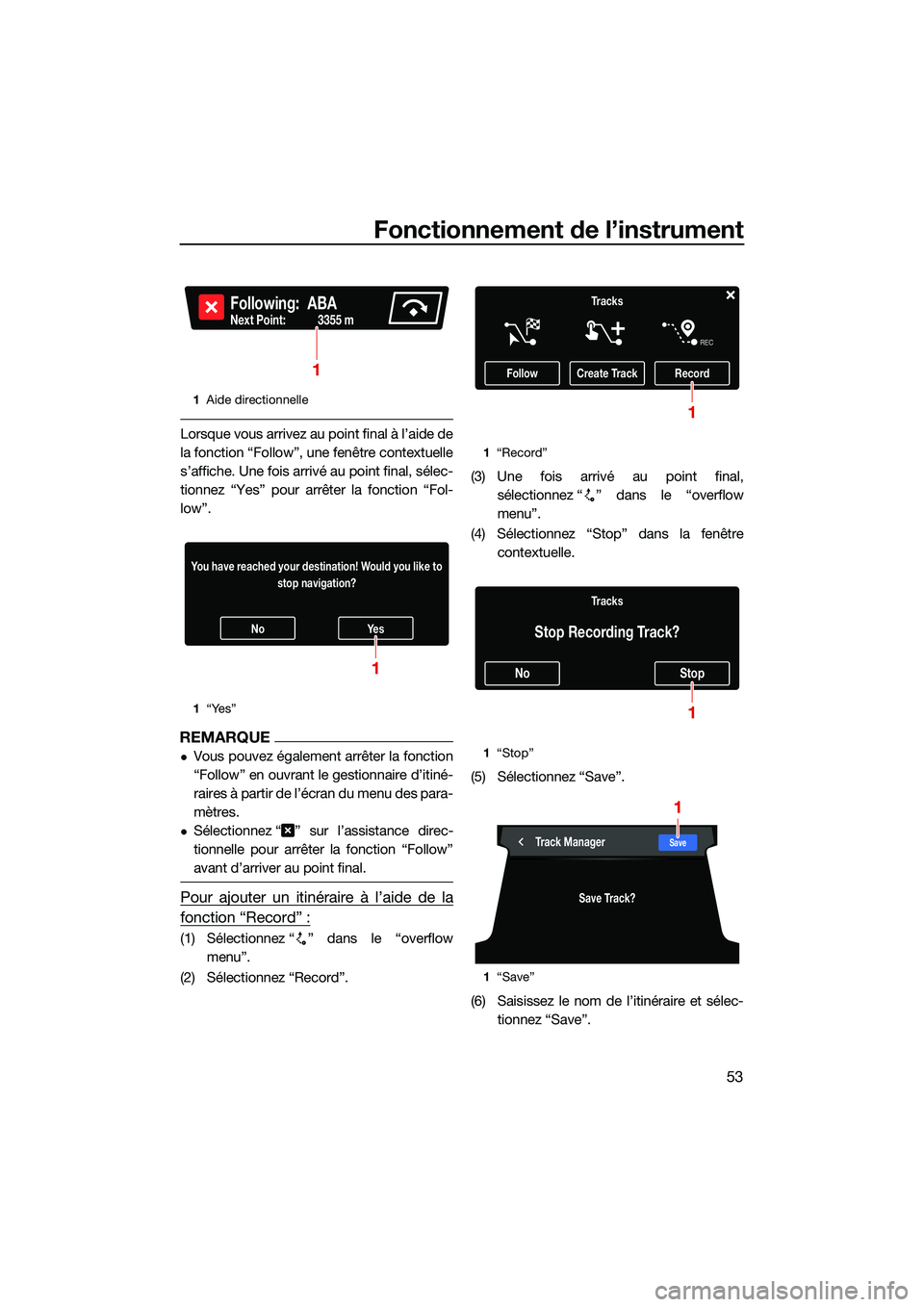 YAMAHA FX HO 2022 Notices Demploi (in French) Fonctionnement de l’instrument
53
Lorsque vous arrivez au point final à l’aide de
la fonction “Follow”, une fenêtre contextuelle
s’affiche. Une fois arrivé au point final, sélec-
tionnez YAMAHA FX HO 2022 Notices Demploi (in French) Fonctionnement de l’instrument
53
Lorsque vous arrivez au point final à l’aide de
la fonction “Follow”, une fenêtre contextuelle
s’affiche. Une fois arrivé au point final, sélec-
tionnez